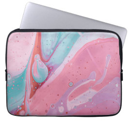Elegante roze gouden en witte kwarts marmeren lapt laptop sleeve
