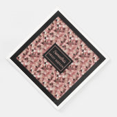 Elegante Roze Gouden en Zwarte Servetten Trendy Fe (Hoek)