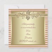 Elegante Roze Gouden Feest Uitnodigingen (Achterkant)