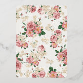 Elegante Roze Gouden Folie Calligrafie Bruidsfeest Uitnodiging (Achterkant)