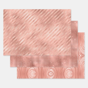 Elegante Roze Gouden Folie Glam Patronen Inpakpapier Vel