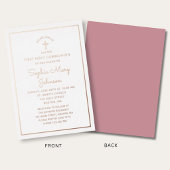 Elegante Roze Gouden Folie Script Roze Eerste Comm Uitnodiging