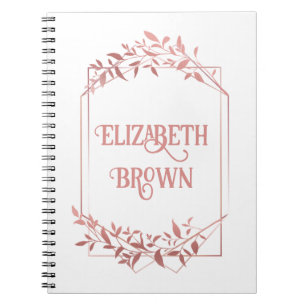 Elegante roze gouden frame laat licht door notitieboek