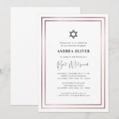 Elegante Roze Gouden Frame Moderne Eenvoudige Bat  Kaart (Voorkant / Achterkant)