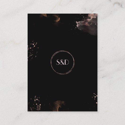 Elegante roze gouden frame trouwdetails informatiekaartje (Achterkant)