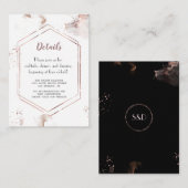 Elegante roze gouden frame trouwdetails informatiekaartje (Voorkant / Achterkant)