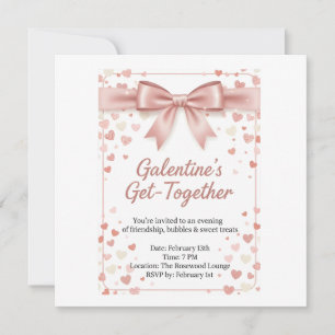 Elegante Roze Gouden Galentine's Day Uitnodiging T