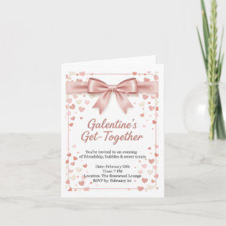 Elegante Roze Gouden Galentine's Day Uitnodiging T