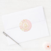 Elegante Roze Gouden Ganesh/ Hindoegod Ronde Sticker (Envelop)