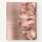 Elegante roze gouden geborstelde metalen monogram notitieboek (Achterkant)