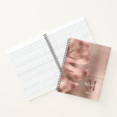 Elegante roze gouden geborstelde metalen monogram notitieboek (Binnen)