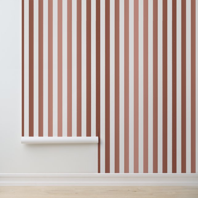 Elegante Roze Gouden Gestreepte Behang (Applicatie)