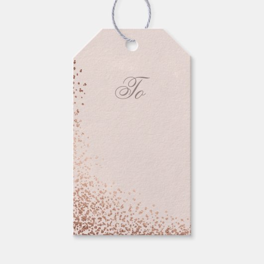 Elegante Roze Gouden Glans Cadeaulabel (Voorkant)