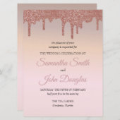 Elegante roze gouden glans, perzik en zwarte tekst (Voorkant / Achterkant)