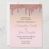 Elegante roze gouden glans, perzik en zwarte tekst (Voorkant)