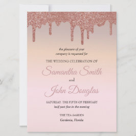 Elegante roze gouden glans, perzik en zwarte tekst