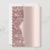 Elegante roze gouden glinster schrift bruiloft kaart (Achterkant)