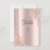 Elegante roze gouden glinsterdruppels kaart (Voorkant)