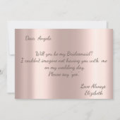 Elegante roze gouden glinsterdruppels kaart (Achterkant)