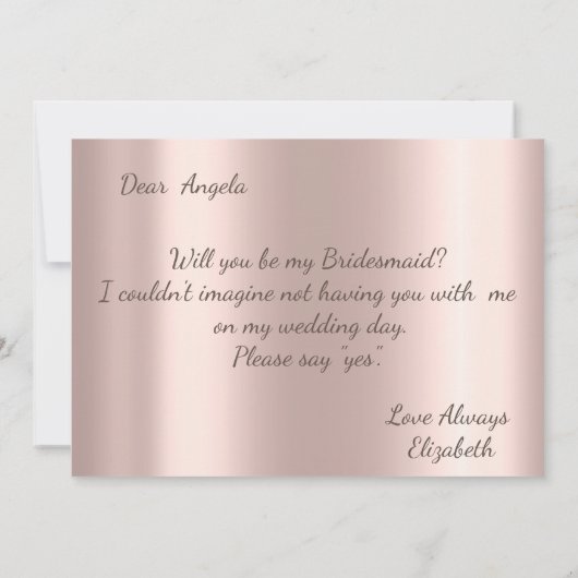 Elegante roze gouden glinsterdruppels kaart (Achterkant)