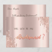 Elegante roze gouden glinsterdruppels kaart (Voorkant / Achterkant)