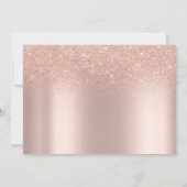 Elegante roze gouden glinsterende bokeh RSVP kaart (Achterkant)