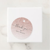 Elegante Roze Gouden Glitter Bedankt Bedankjes Labels (In situ)