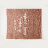 Elegante roze gouden glitter bruiloft achtergrond wandkleed (Voorkant (horizontaal))