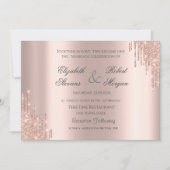 Elegante Roze Gouden Glitter Bruiloft Kaart (Voorkant)