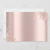 Elegante Roze Gouden Glitter Bruiloft Kaart (Achterkant)