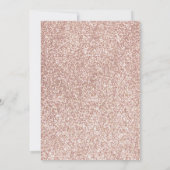 Elegante Roze Gouden Glitter Bruiloftsfeest Kaart (Achterkant)