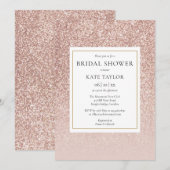Elegante Roze Gouden Glitter Bruiloftsfeest Kaart (Voorkant / Achterkant)