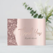 Elegante Roze Gouden Glitter Drips Bedankkaart (Staand voorkant)