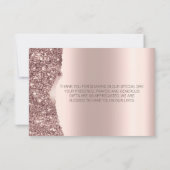 Elegante Roze Gouden Glitter Drips Bedankkaart (Achterkant)