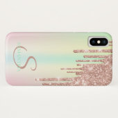 Elegante Roze Gouden Glitter Drips Ombre Case-Mate iPhone Case (Achterkant (horizontaal))
