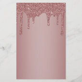 Elegante Roze Gouden Glitter Drips Prijslijst Flyer (Achterkant)