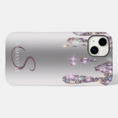 Elegante Roze Gouden Glitter Druppels Case-Mate iPhone Case (Achterkant (horizontaal))