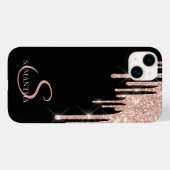 Elegante Roze Gouden Glitter Druppels Case-Mate iPhone Case (Achterkant (horizontaal))