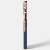 Elegante Roze Gouden Glitter Druppels Case-Mate iPhone Case (Achterkant / Links)