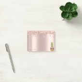 Elegante Roze Gouden Glitter Druppels Koele Ananas Post-it® Notes (Kantoor)