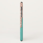 Elegante Roze Gouden Glitter Druppels Mint Groen Case-Mate iPhone Case (Achterkant/links)