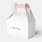 Elegante Roze Gouden Glitter Eerste Heilige Commun Bedankdoosjes (Achterkant)