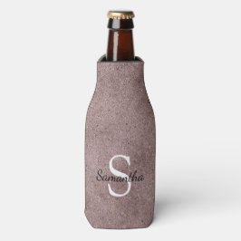Elegante Roze Gouden Glitter Folie Glans Monogram Flesjeskoeler