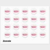 Elegante roze gouden glitter marmeren visagist ronde sticker (Vel)