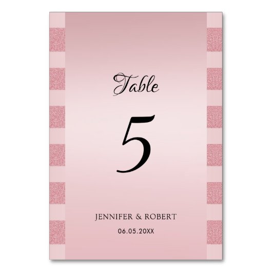 Elegante Roze Gouden Glitter Modern Schrift Sjablo Kaart (Voorkant)