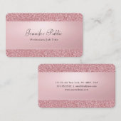 Elegante Roze Gouden Glitter Moderne Professional Visitekaartje (Voorkant / Achterkant)