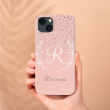 Elegante Roze Gouden Glitter Monogram