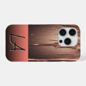 💖 Elegante Roze Gouden Glitter Naam Custom Drip✨� iPhone Hoesje (Achterkant horizontaal)