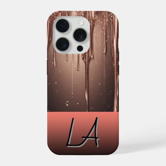 💖 Elegante Roze Gouden Glitter Naam Custom Drip✨� iPhone Hoesje (Achterkant)