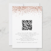 Elegante Roze Gouden Glitter QR Code Trouwen Kaart (Achterkant)